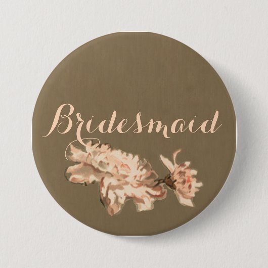 Chrysanthemen in einer Flasche Bridesmaid-Taste Button (Vorderseite)