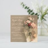 Chrysanthemen in einer Flasche Einladung zur Hochz (Stehend Vorderseite)