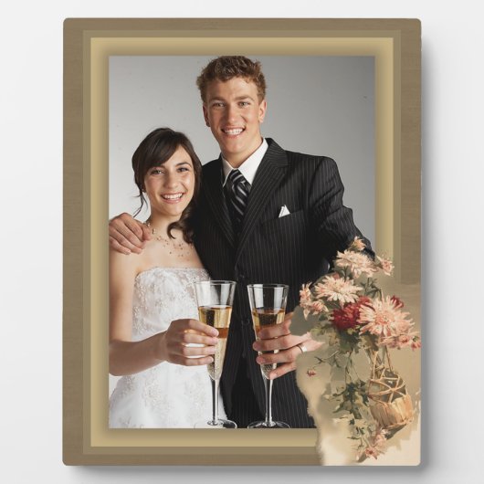 Chrysanthemen in einer Flasche Fotoplatte (Vorderseite)