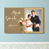 Chrysanthemen in einer Flasche - Leinwand zum Hoch (Insitu (Holzboden))