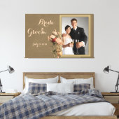 Chrysanthemen in einer Flasche - Leinwand zum Hoch (Insitu (Schlafzimmer))