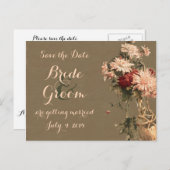 Chrysanthemen in einer Flasche Save the Date Postk Ankündigungspostkarte (Vorne/Hinten)