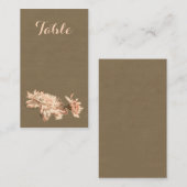 Chrysanthemen in einer Flaschentafel Platzkarte (Vorne/Hinten)