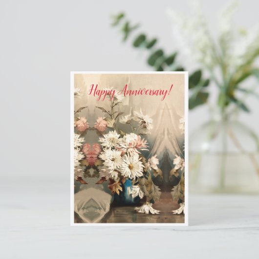Chrysanthemen, Jahrestag Postkarte (Stehend Vorderseite)
