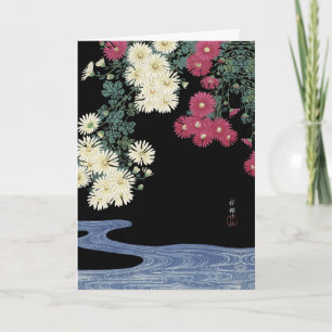 Chrysanthemen, Laufendes Wasser ,Japanische Blumen Feiertagskarte