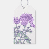 Chrysanthemen lila Blumengeschenkegel Geschenkanhänger (Vorderseite)