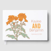 Chrysanthemen orange Herbstblumen Hochzeit Gästebuch (Vorderseite)