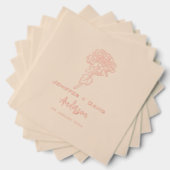 Chrysanthemen Personalisierte Hochzeit, Brautparty Servietten Mit Folie (Insitu (Gestapelt))