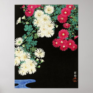 Chrysanthemen, schönes Gemälde von Ohara Koson Poster