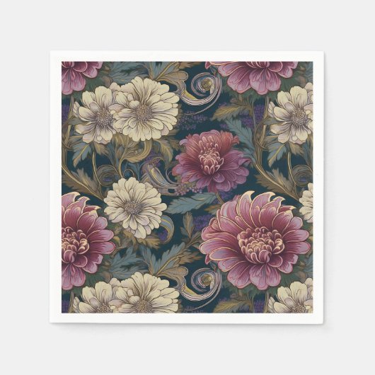 Chrysanthemen Serviette (Vorderseite)