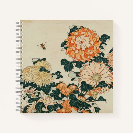 Chrysanthemen und Horsefly-Notebook von Hokusai Notizblock (Vorderseite)