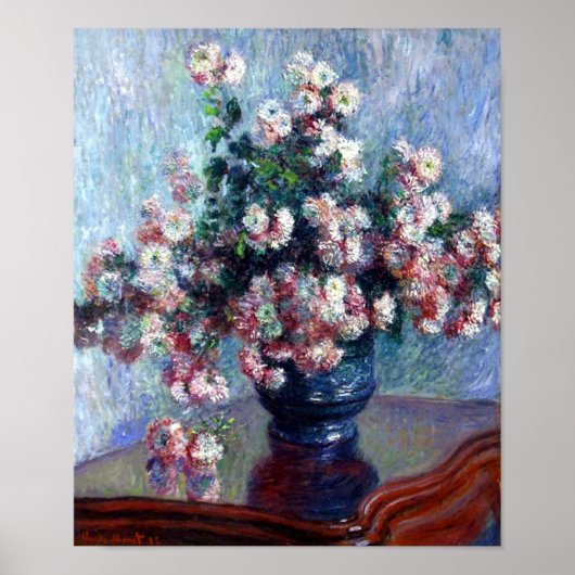 Chrysanthemen von Claude Monet Poster (Vorne)