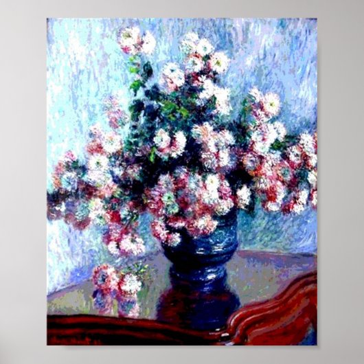 Chrysanthemen von Claude Monet Poster (Vorne)