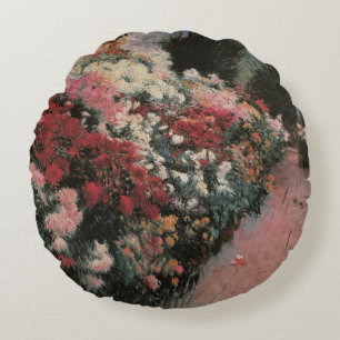Chrysanthemen von Dennis Bunker Miller, Fine Art Rundes Kissen