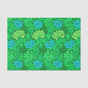 Chrysanthemen Williams Morris, Limones Grün u. Seidenpapier