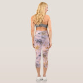 Chrysanthemenblüte Capri Leggings (Rückseite)