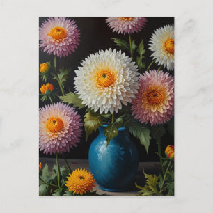 Chrysanthemenblüten Postkarte