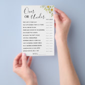 Chrysanthemu Over oder Under Brautparty Spielkarte Flyer (Handgriff)