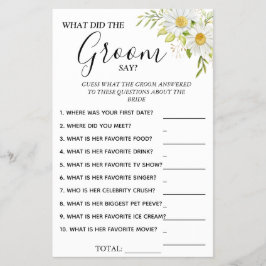 Chrysanthemu Was Bräutigu sagt Brautparty Flyer