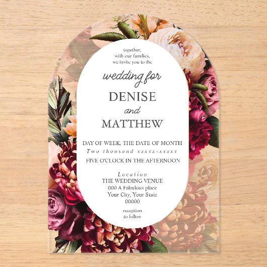 Chrysanthemum Acryleinladungen (Vorderseite)