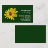 Chrysanthemum and Hover Fly - Dunkelgrün Visitenkarte (Vorne/Hinten)