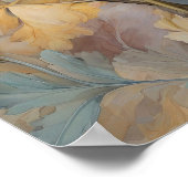 Chrysanthemum - Aquarellfarbene Blume Botanische K Poster (Ecke)