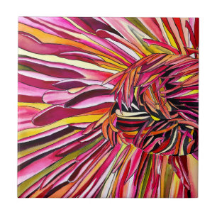Chrysanthemum Aquarellkunst Blume Fliese