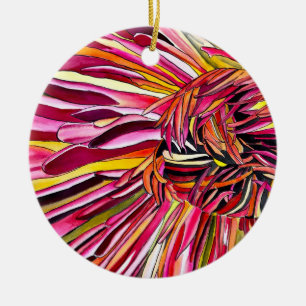 Chrysanthemum Aquarellkunst Blume Keramik Ornament