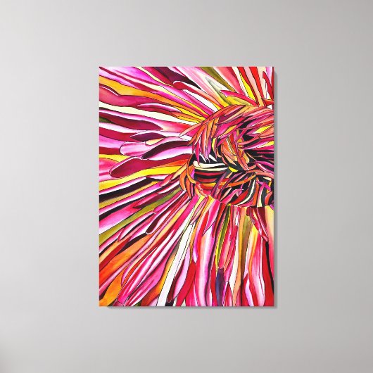 Chrysanthemum Aquarellkunst Blume Leinwanddruck (Vorderseite)