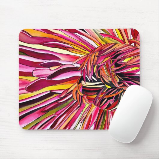 Chrysanthemum Aquarellkunst Blume Mousepad (Mit Mouse)