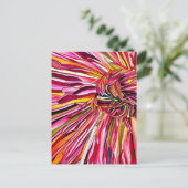 Chrysanthemum Aquarellkunst Blume Postkarte (Stehend Vorderseite)