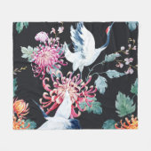Chrysanthemum Aquarellmuster Fleecedecke (Vorderseite (Horizontal))