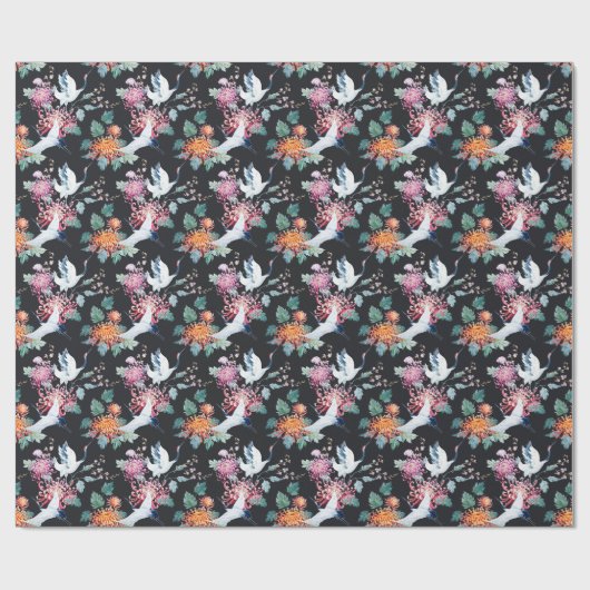 Chrysanthemum Aquarellmuster Geschenkpapier (Flach)