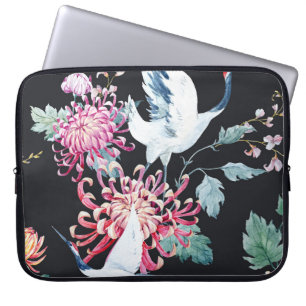 Chrysanthemum Aquarellmuster Laptopschutzhülle