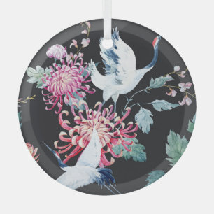 Chrysanthemum Aquarellmuster Ornament Aus Glas