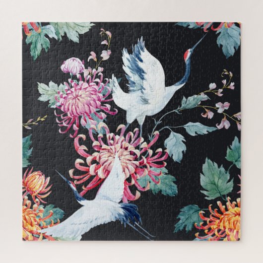 Chrysanthemum Aquarellmuster Puzzle (Vertikal)