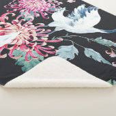Chrysanthemum Aquarellmuster Sherpadecke (3/4)