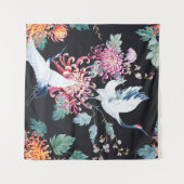 Chrysanthemum Aquarellmuster Wandteppich (Vorderseite (Horizontal))