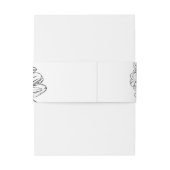 Chrysanthemum Black Line Drawing with Your Name  Einladungsbanderole (Rückseitenbeispiel)