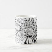 Chrysanthemum Black Line Drawing with Your Name  Kaffeetasse (Mittel)