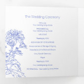 Chrysanthemum-blaue Blume zeichnend Dreifach-gefaltete Programmkarte (Innen Erste Seite)