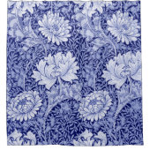 Chrysanthemum Blue, William Morris Duschvorhang (Vorderseite)