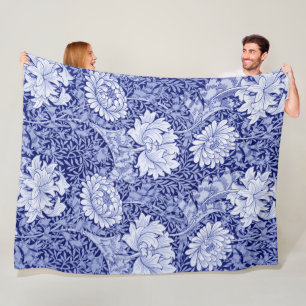 Chrysanthemum Blue, William Morris Fleecedecke