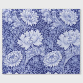 Chrysanthemum Blue, William Morris Geschenkpapier (Flach)