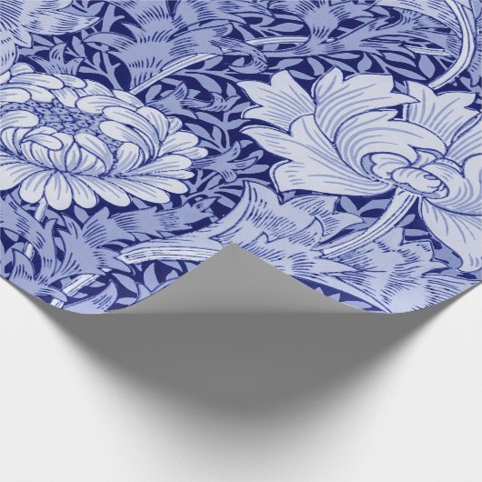 Chrysanthemum Blue, William Morris Geschenkpapier (Ecke)
