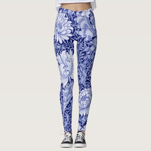 Chrysanthemum Blue, William Morris Leggings (Vorderseite)