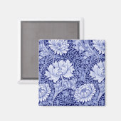 Chrysanthemum Blue, William Morris Magnet (Vorderseite/Rückseite)