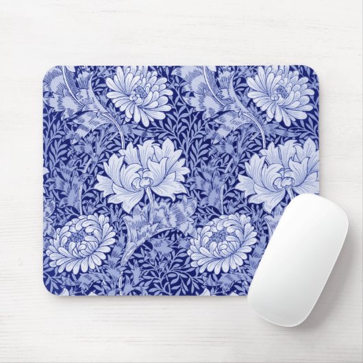 Chrysanthemum Blue, William Morris Mousepad (Mit Mouse)