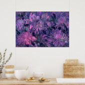 Chrysanthemum Blume Abstrakt Blumenstrauß Poster (Küche)