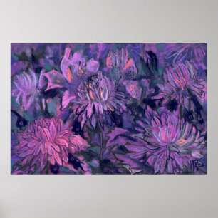 Chrysanthemum Blume Abstrakt Blumenstrauß Poster